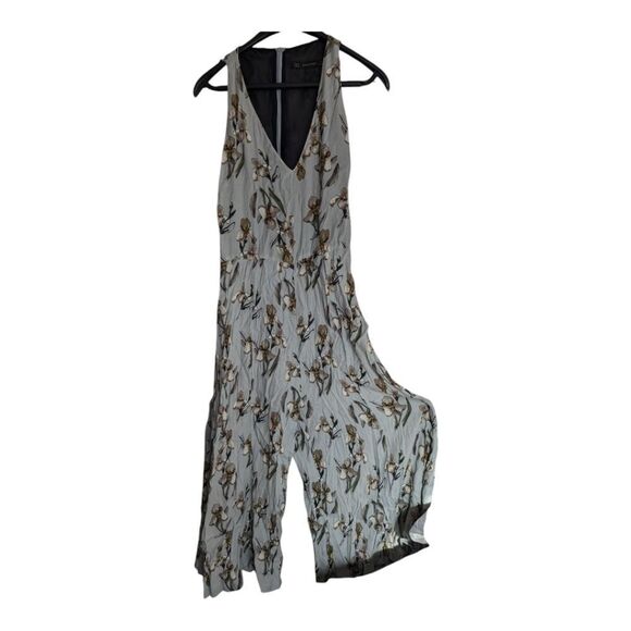Zara lavender blue floral  jumpsuit size M - Picture 4 of 12